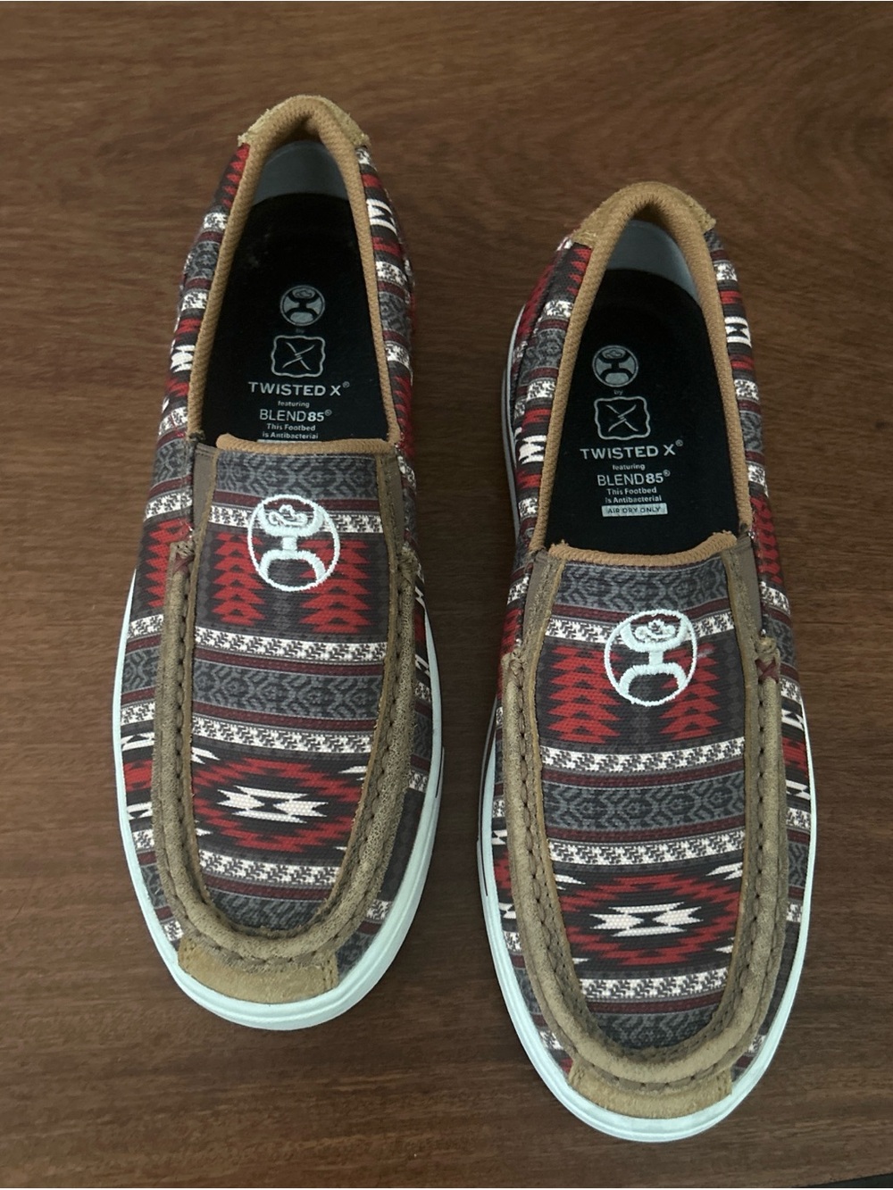 NWOT Men’s Twisted X Southwestern Sleep on Hooey Loper Moc Toe Sz 7 1/2 M